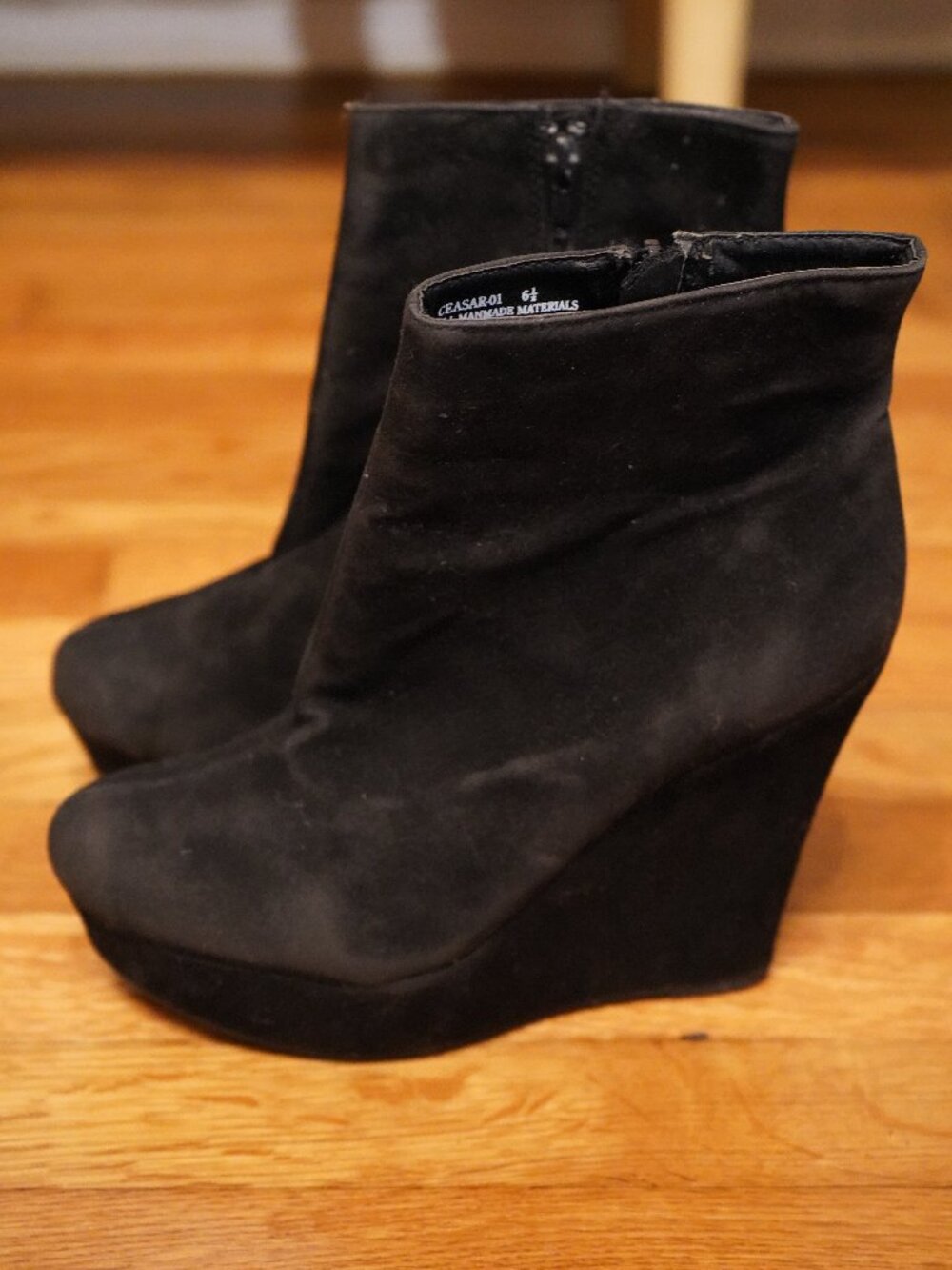 Black Wedge Ankle Booties